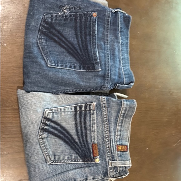 Dojos 2 pair!! 7 For All Mankind Blue Jeans - Picture 1 of 6